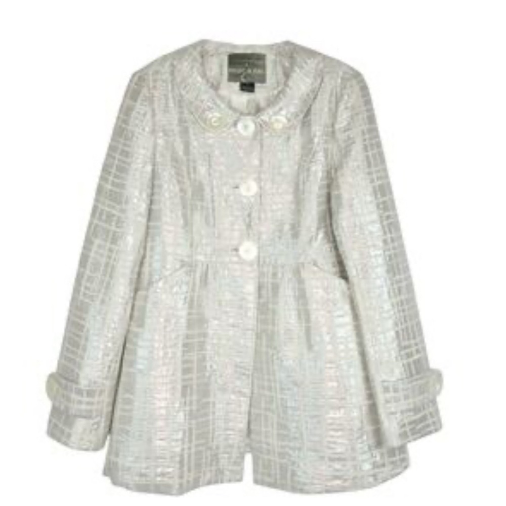 Mac & Jac Shimmering Metallic Peplum Coat